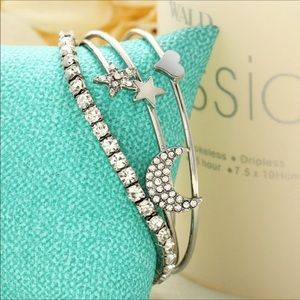 🎉CLEARANCE🎉Crystal Bracelet Set - Silver-tone